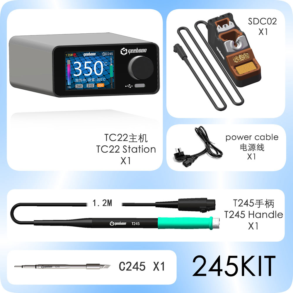 Soldering Iron Kit - طقم محطة لحام GEEBOON TC22 بقوة