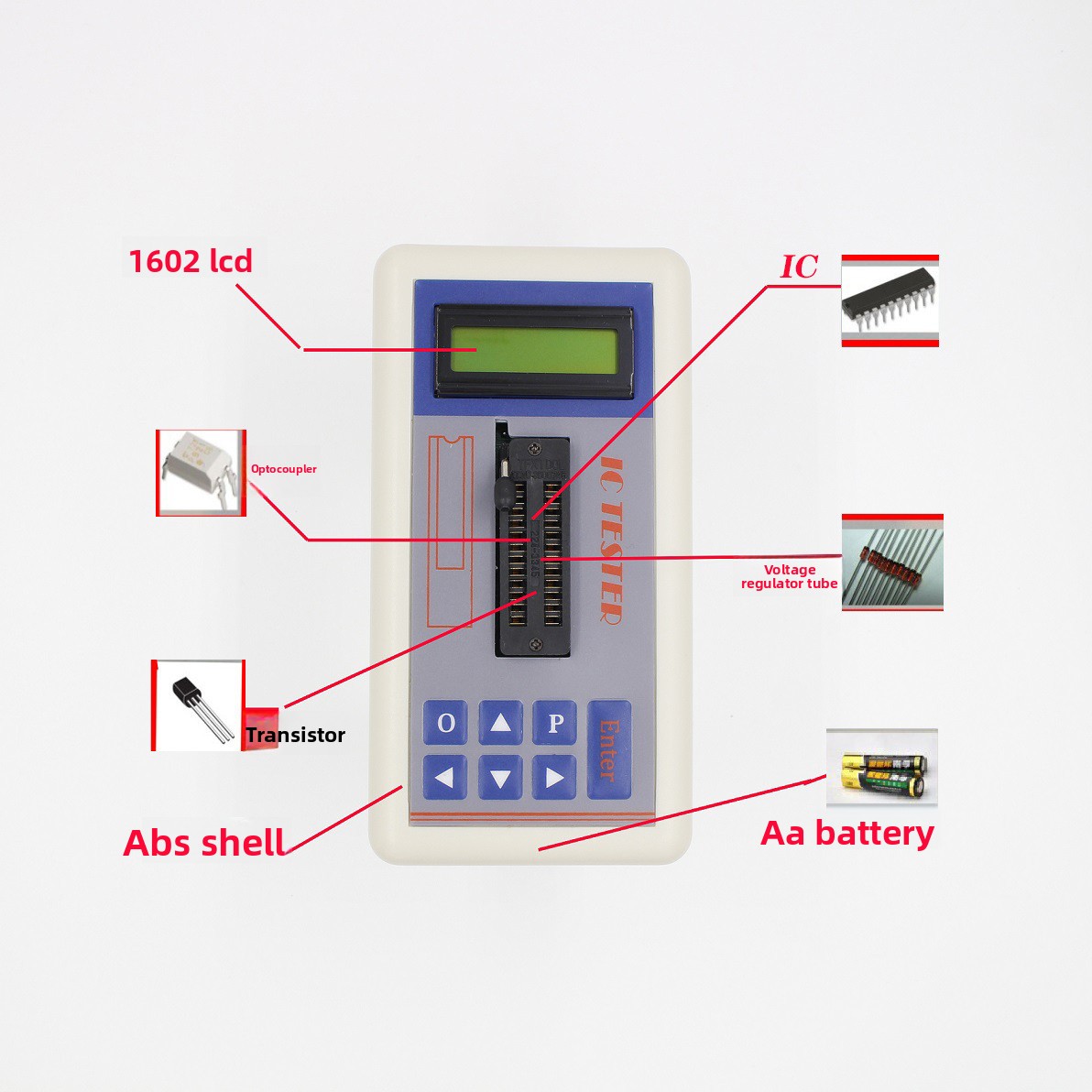 Diy Electronics Shop - جهاز اختبار الترانزستور TSH‑06F IC لمحلات