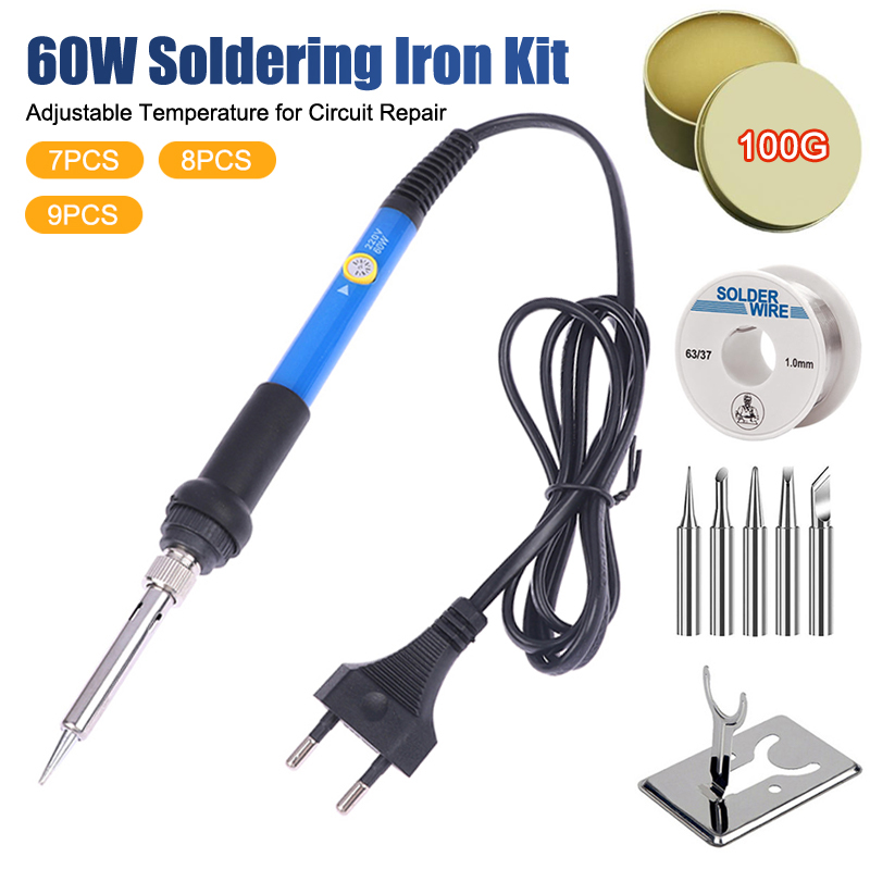 مكواة لحام قابلة لتعديل درجة ا - مراجعة Soldering Iron Kit وسعره