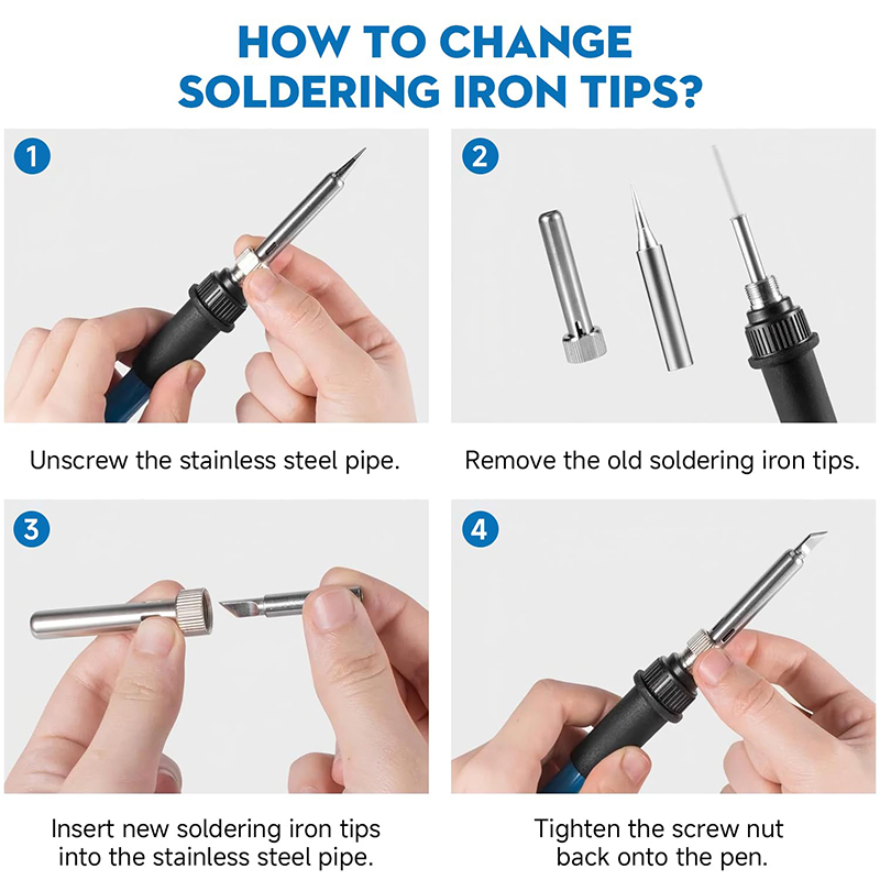 مكواة لحام قابلة لتعديل درجة ا - مراجعة Soldering Iron Kit وسعره