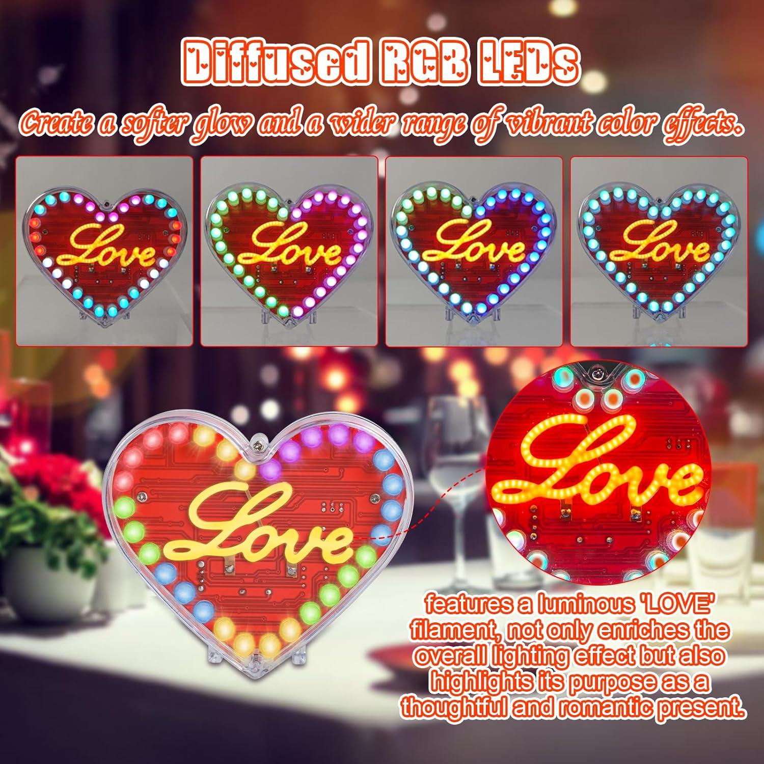 طقم لحام LED على شكل قلب RGB ل - مراجعة Diy Electronics Filament وسعره