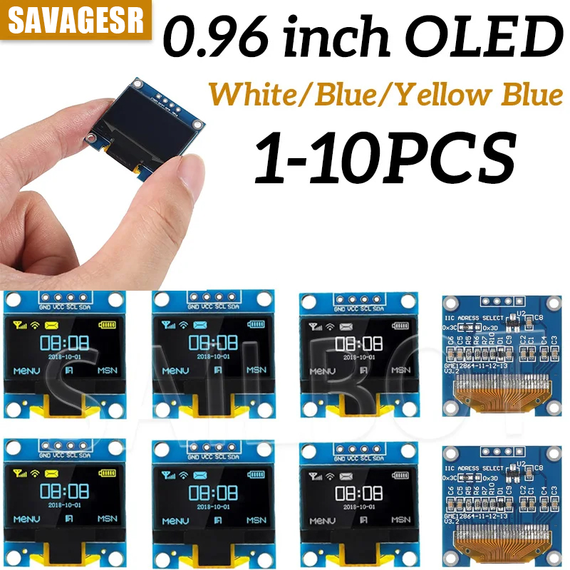 1-10 قطعة 0.96 بوصة OLED وحدة  - مراجعة I2C Lcd Display وسعره