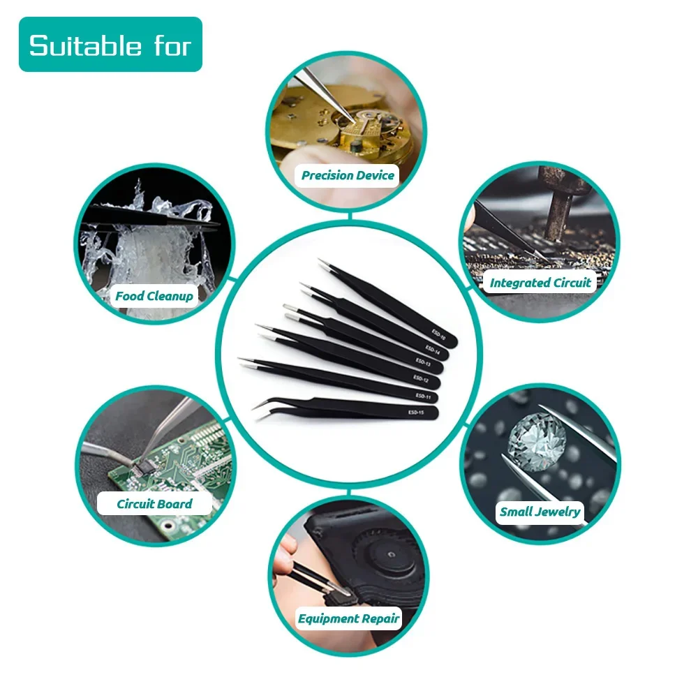 طقم ملاقط دقيقة 6 قطع، ملاقط م - مراجعة Soldering Iron Kit وسعره