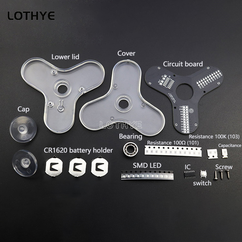 LED تململ سبينر تصنيع المتكلم  - مراجعة Diy Electronics Soldering Kit وسعره