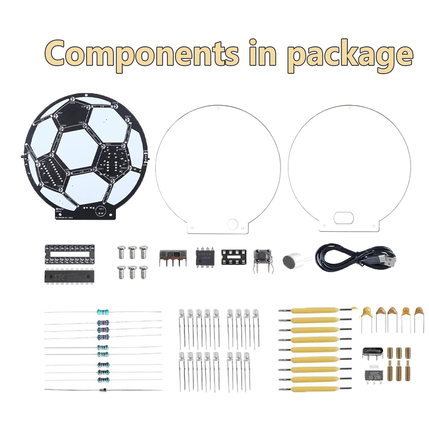 طقم لحام كرة قدم LED اصنعها بن - مراجعة Diy Electronics Filament وسعره