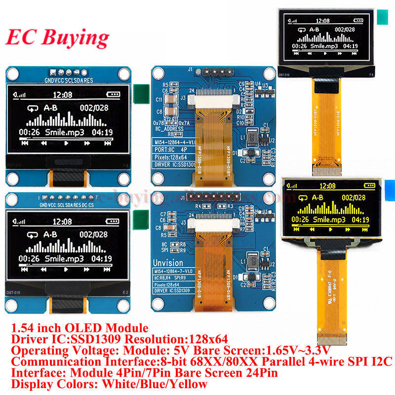وحدة شاشة OLED مقاس 1.54 بوصة، - مراجعة I2C Lcd Display وسعره